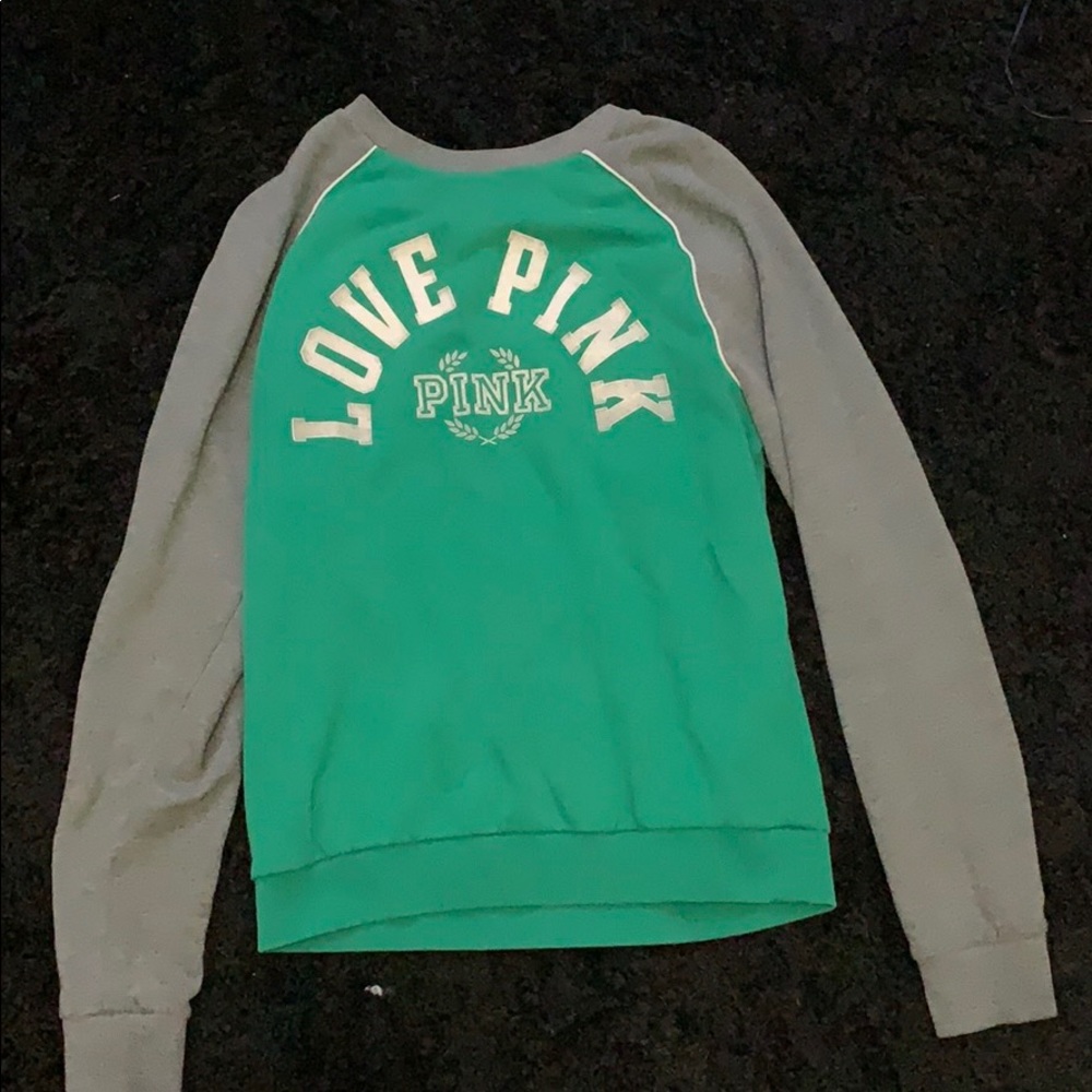 Pink green sweater